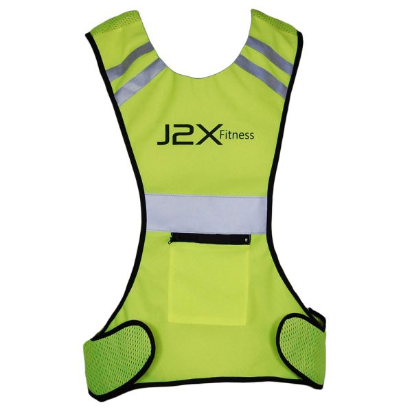 J2X Fitness Pro Hi Viz Reflective Running Vest Top